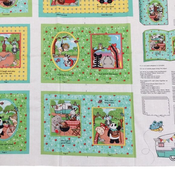 Bambooples Campout Soft Book Fabric Panel Vicki Schreiner 44x34" - Picture 5 of 11